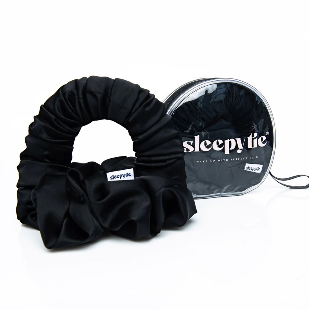 The Sleepy Tie! Medium Midnight Satin!